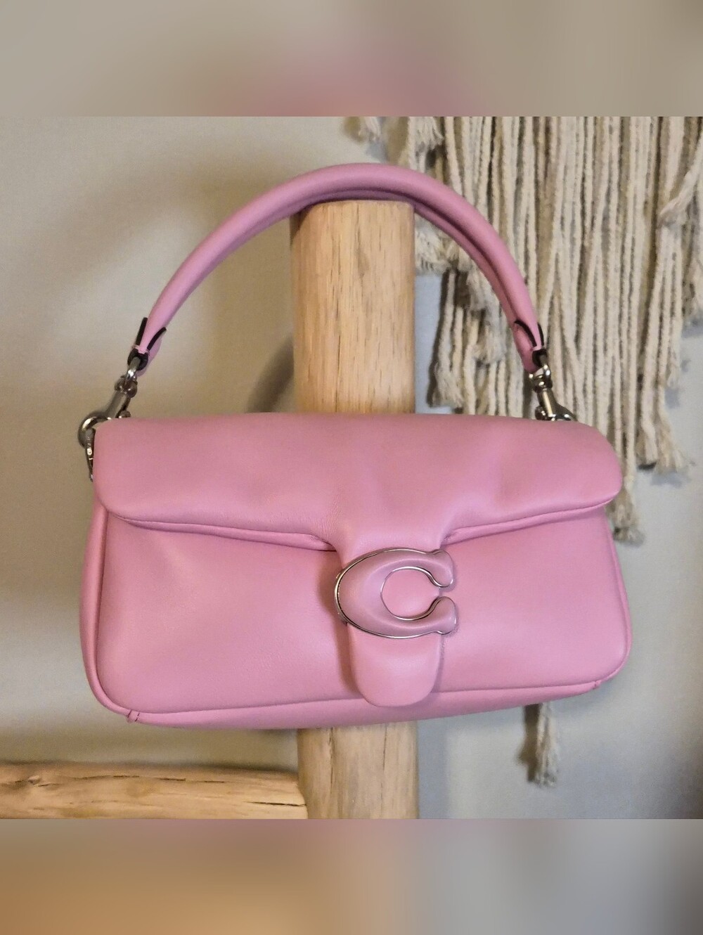 Coach Pillow Tabby 20, Vivid Pink, Top Handle, Silver Hardware - Picture 3 of 6